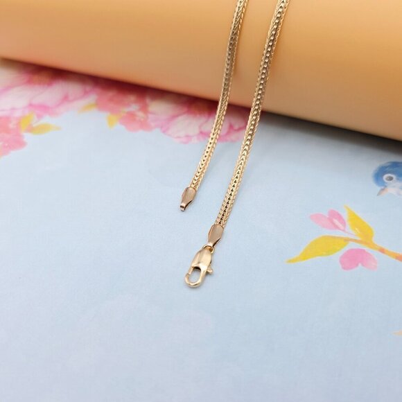 Classic Flat Chain Rose Gold Necklace for Elegant Everyday Wear, XPNL0074 - Picture 9 of 12